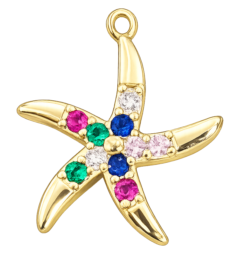 Étoile de mer colorée dorée