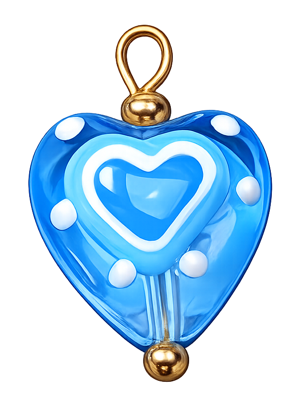 Coeur bleu doré