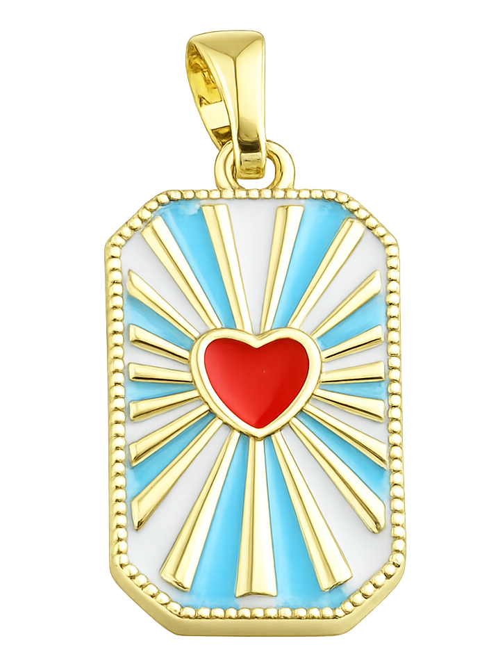 Plaque cœur colorée dorée