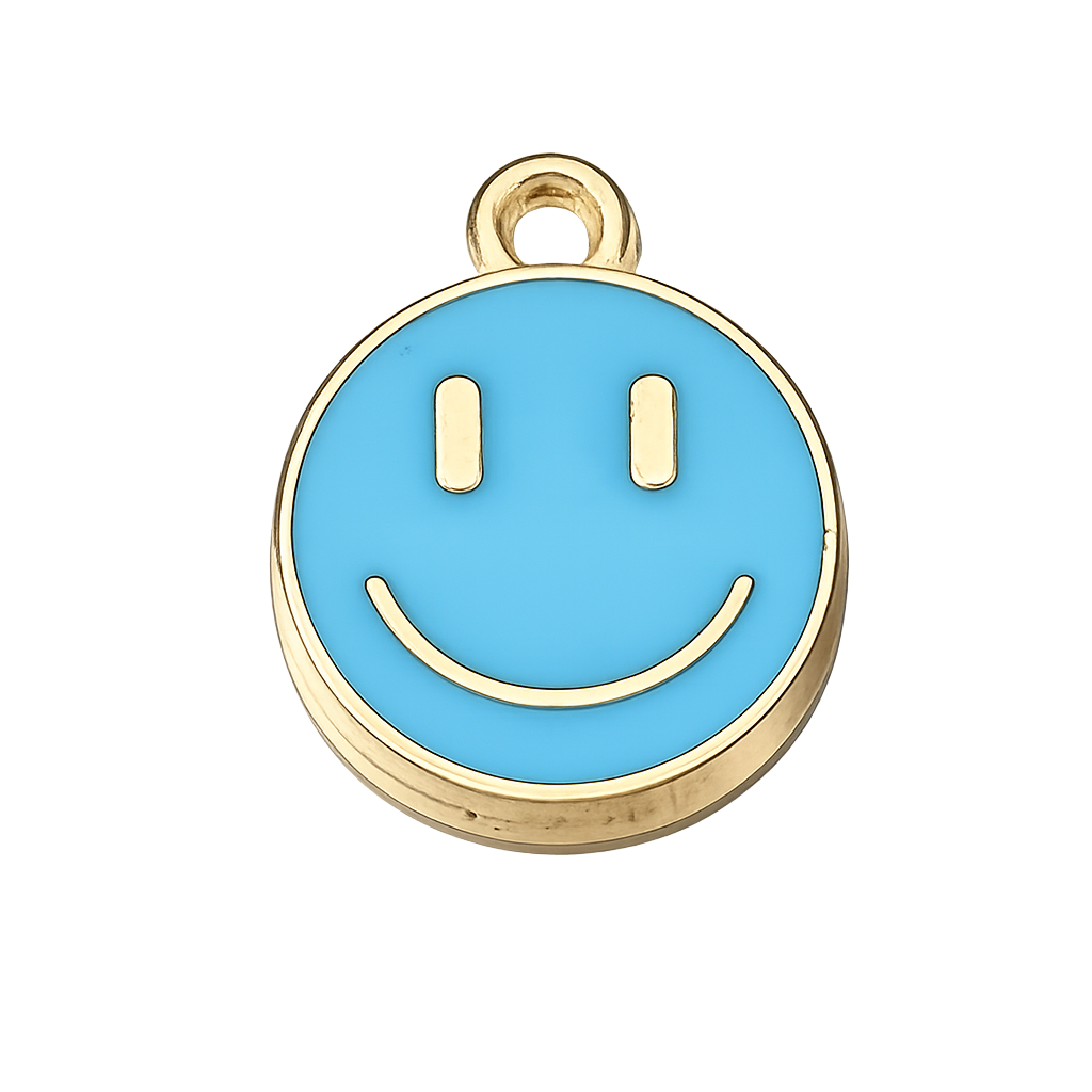 Smiley bleu doré