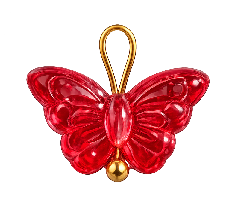 Papillon rouge doré