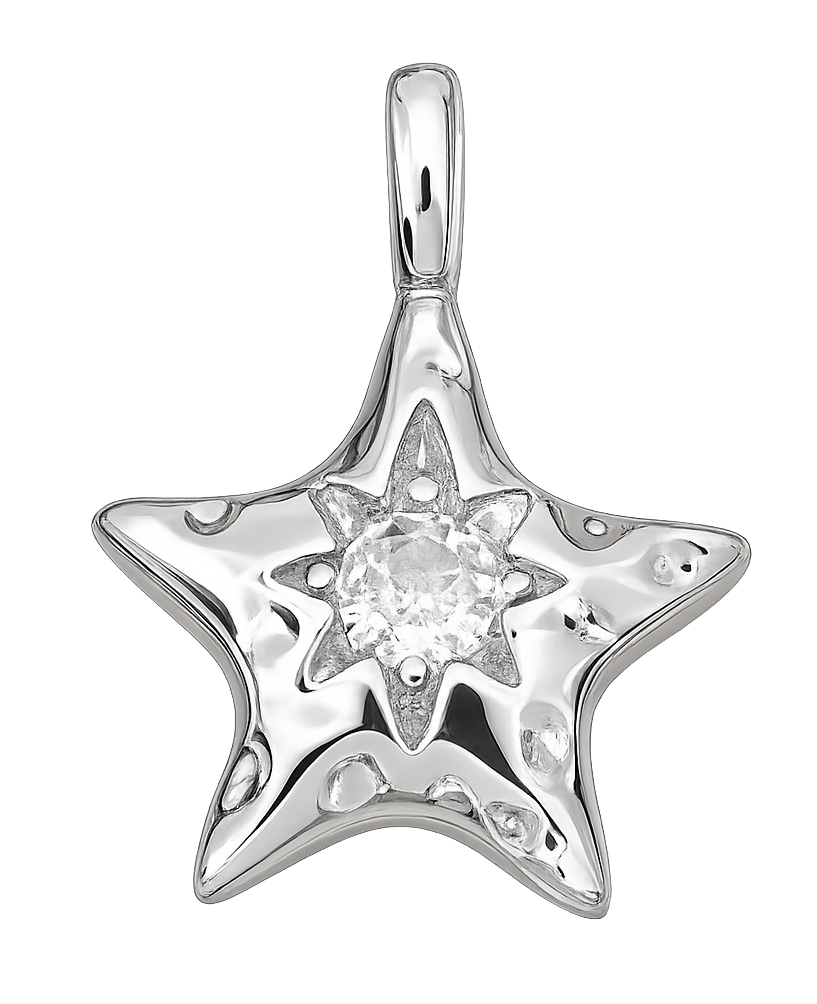 Étoile strass argentée