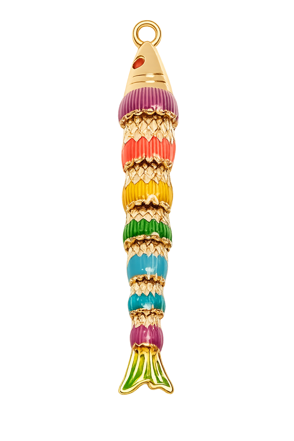 Long poisson coloré doré