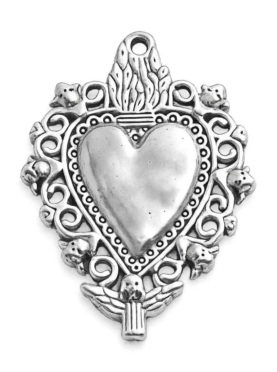 Coeur Ex-Voto argenté