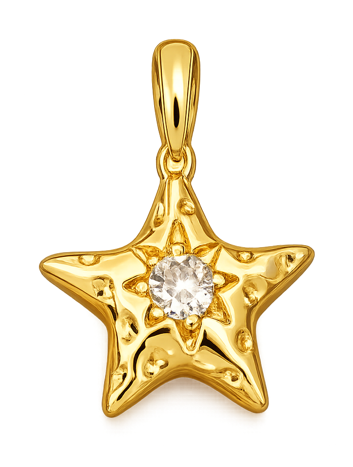 Étoile strass dorée