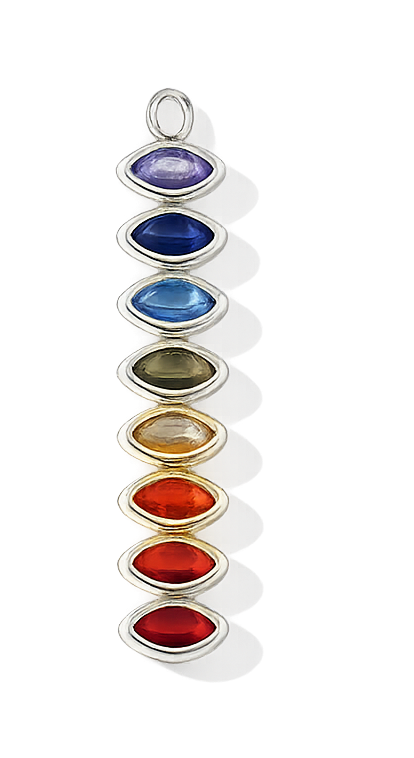 Bâton à gouttes colorées argentée