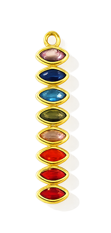 Bâton à gouttes colorées dorée