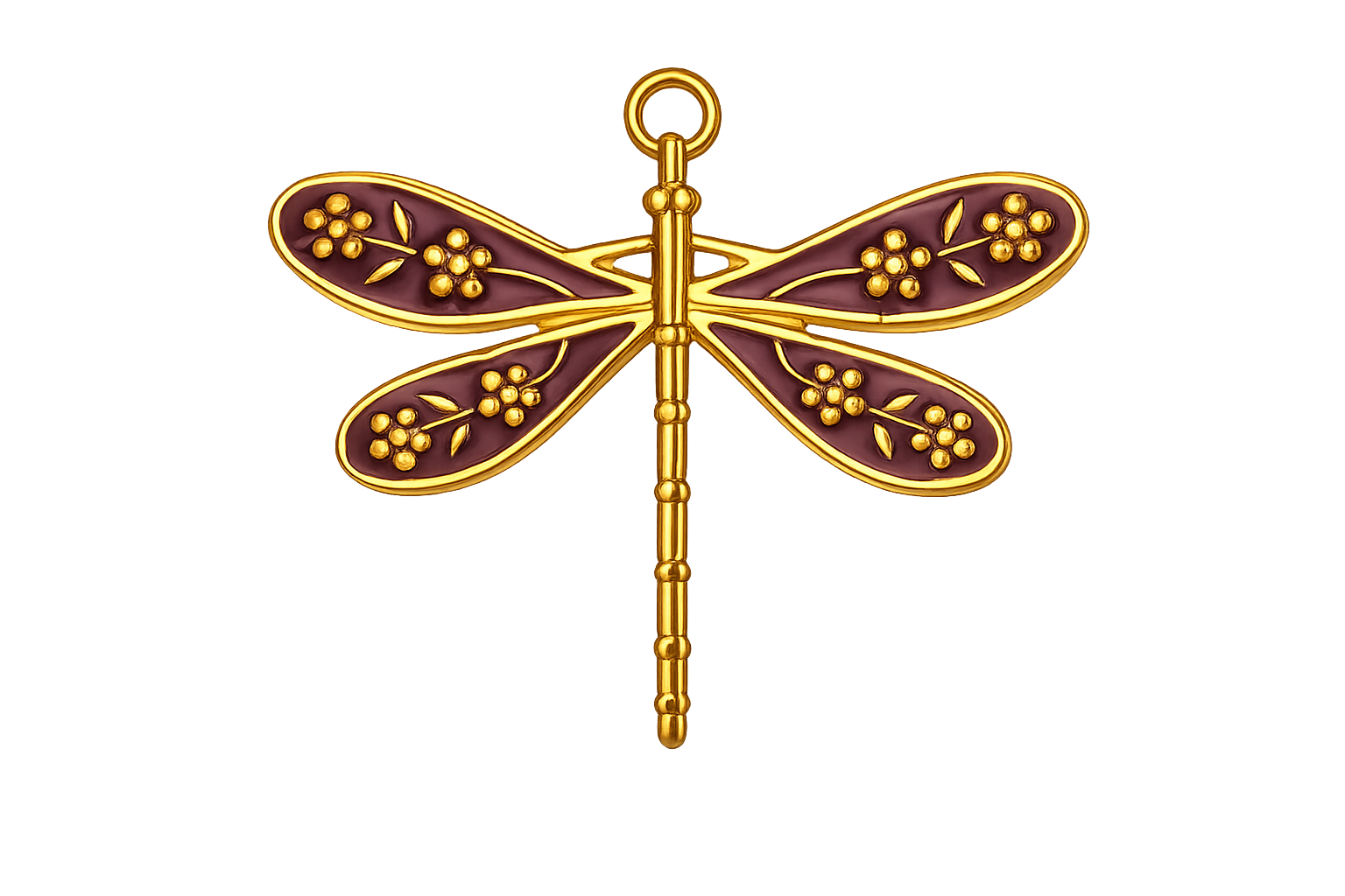 Libellule violette dorée