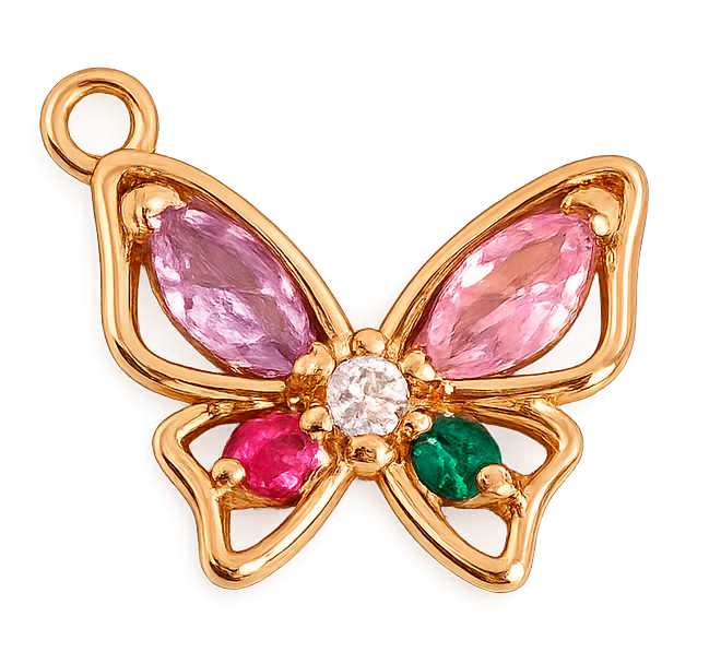 Mini papillon coloré doré