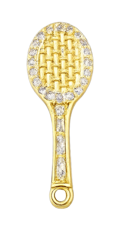 Raquette de tennis dorée
