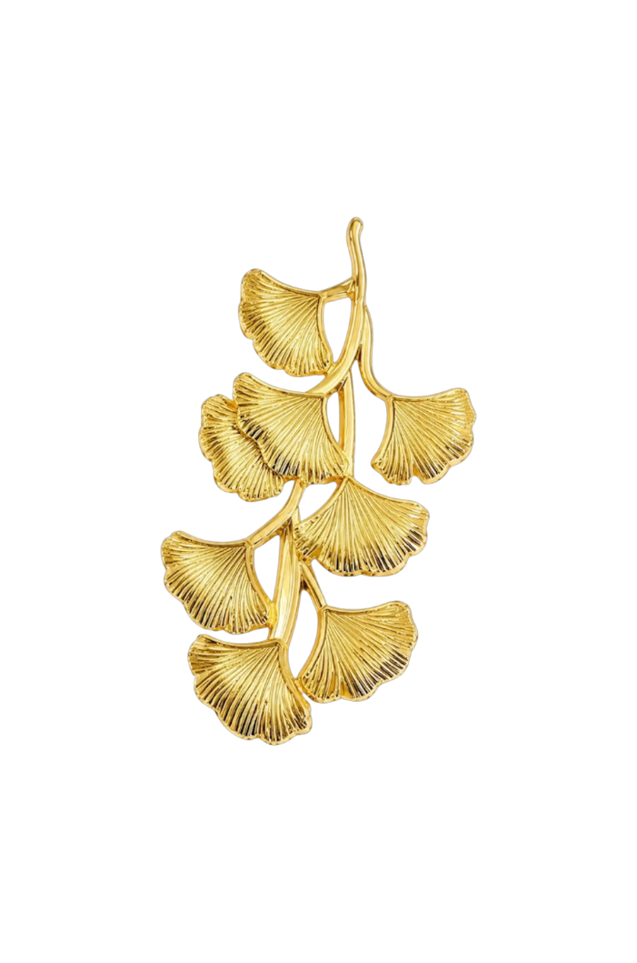 PINCE À PAPIER À FLEURS DORÉE