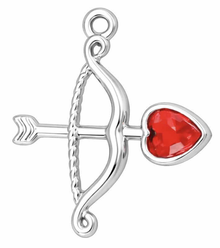 Flèche coeur argentée