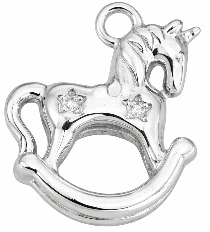 Cheval à bascule argenté