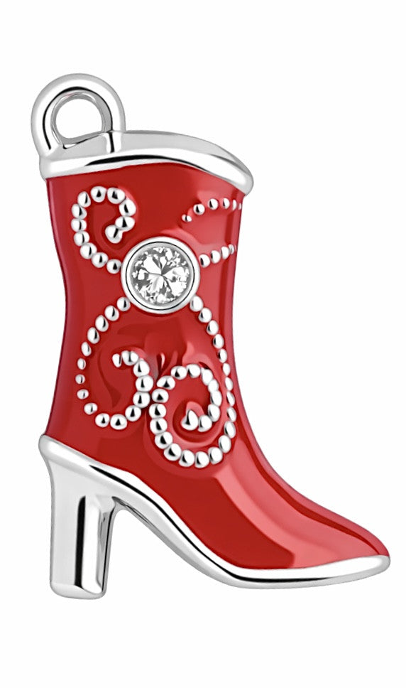Botte rouge argentée