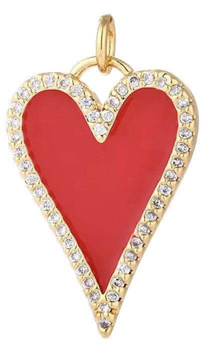 Coeur rouge doré