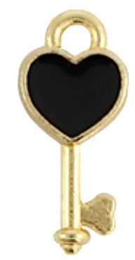 Clé coeur noir dorée