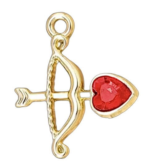 Flèche coeur rouge dorée