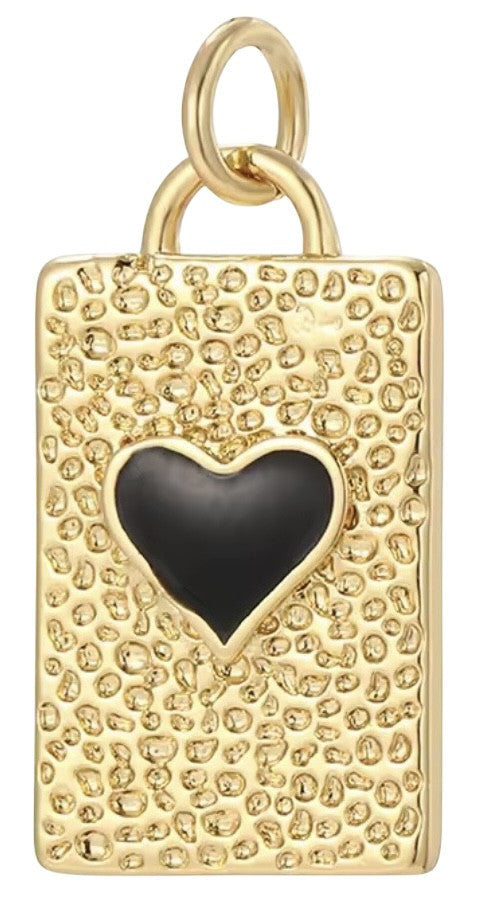 Plaque coeur noir dorée