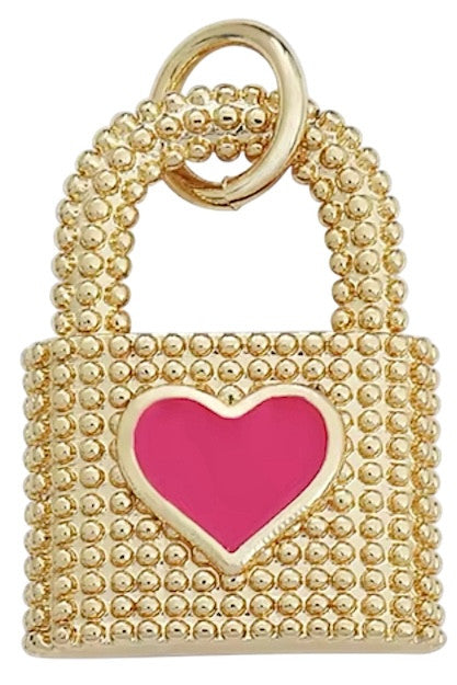 Cadenas coeur rose doré