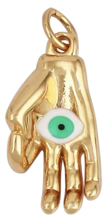 Main oeil vert dorée