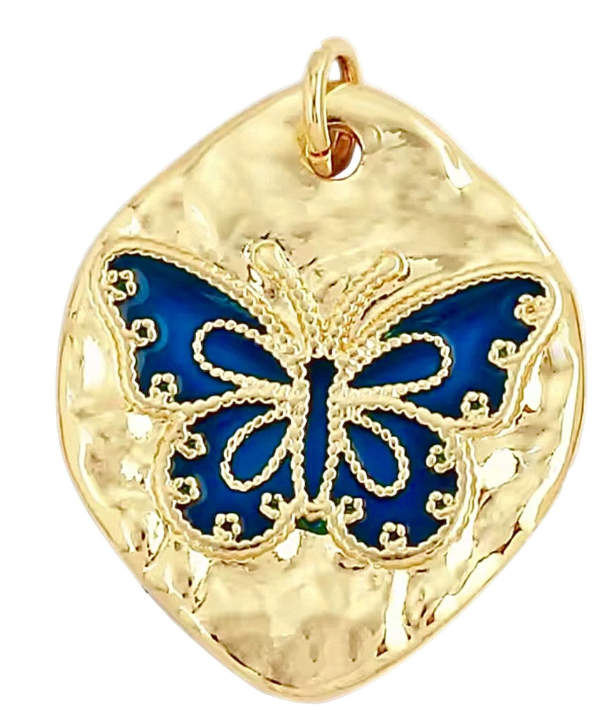Papillon bleu doré