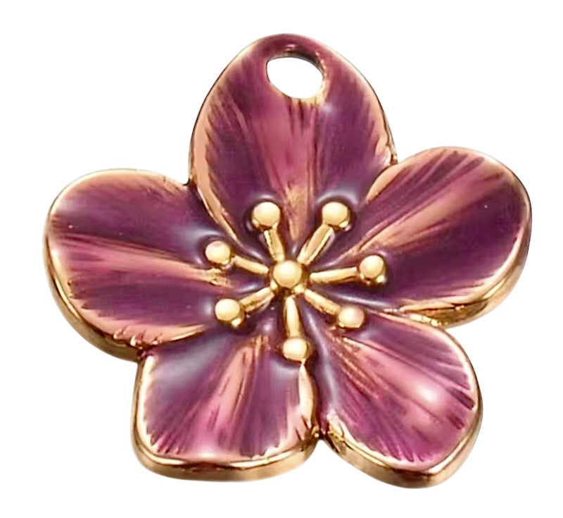 Fleur violette dorée
