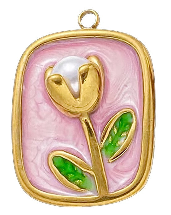 Cadre jaune fleur doré