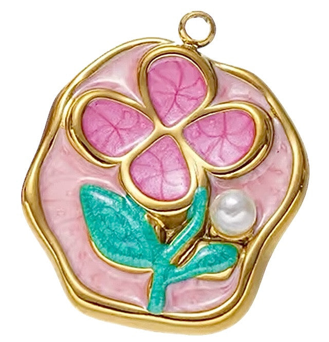 Cadre rose fleur doré