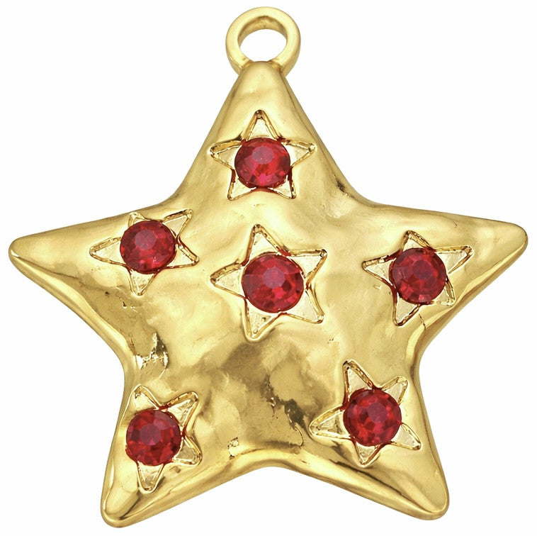 Étoile rouge dorée
