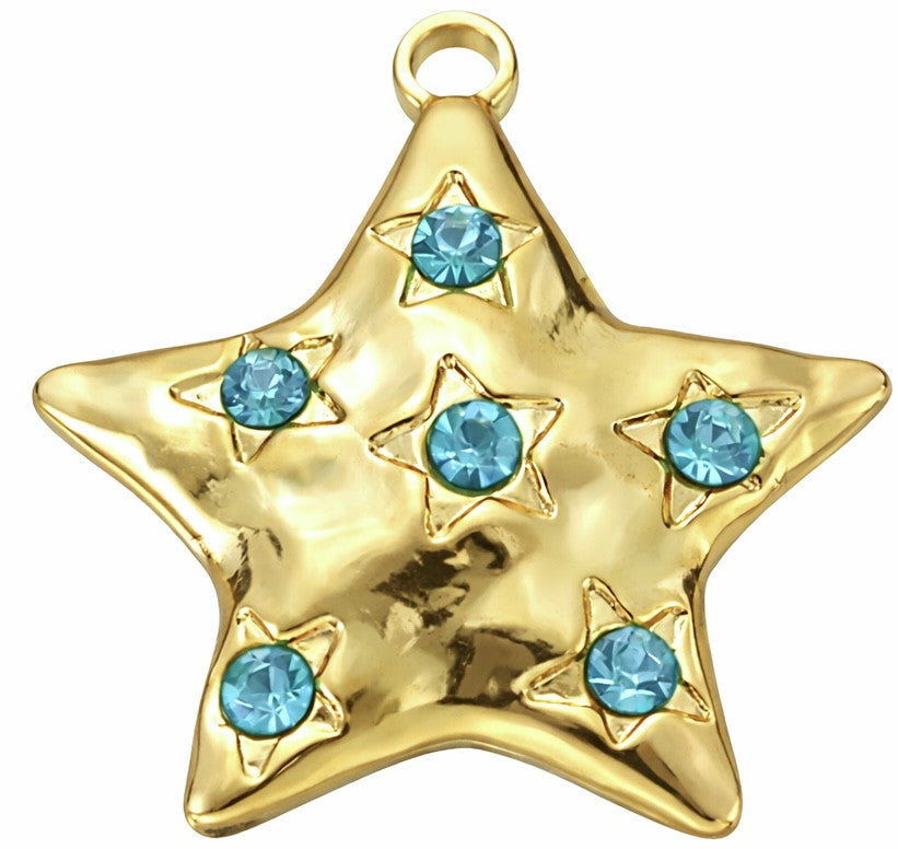 Étoile bleue dorée